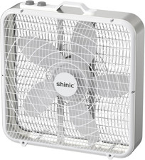 20 Box Fan with Thermostat for Bedroom, 3-Speed Portable Floor Fan with Carry H