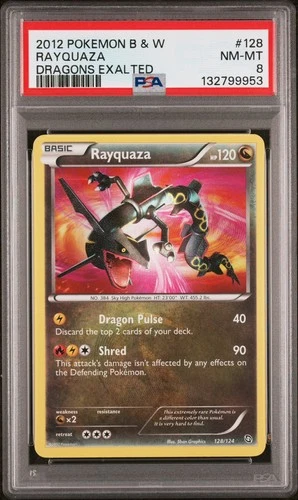 2012 Pokemon B&W Rayquaza Dragons Exalted (English) 128/124 (PSA 8 NM-MT)