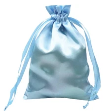 35 Pack 6 x 9 Inches Satin Bags With Drawstring, Silk Jewelry Pouches, Blue W...