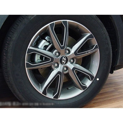 Carbon Tuning Wheel Mask decal Sticker full set 18" for HYUNDAI Santa Fe 2013+ - Picture 2 of 2