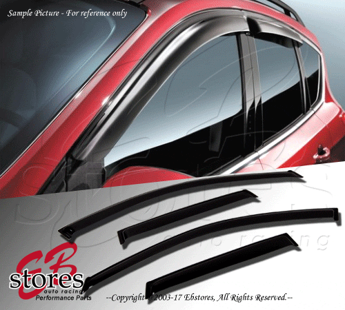 For 2014-2016 Mazda Mazda3 Hatchback Smoke Window Visor Rain Guard 4pcs Set - Picture 2 of 4