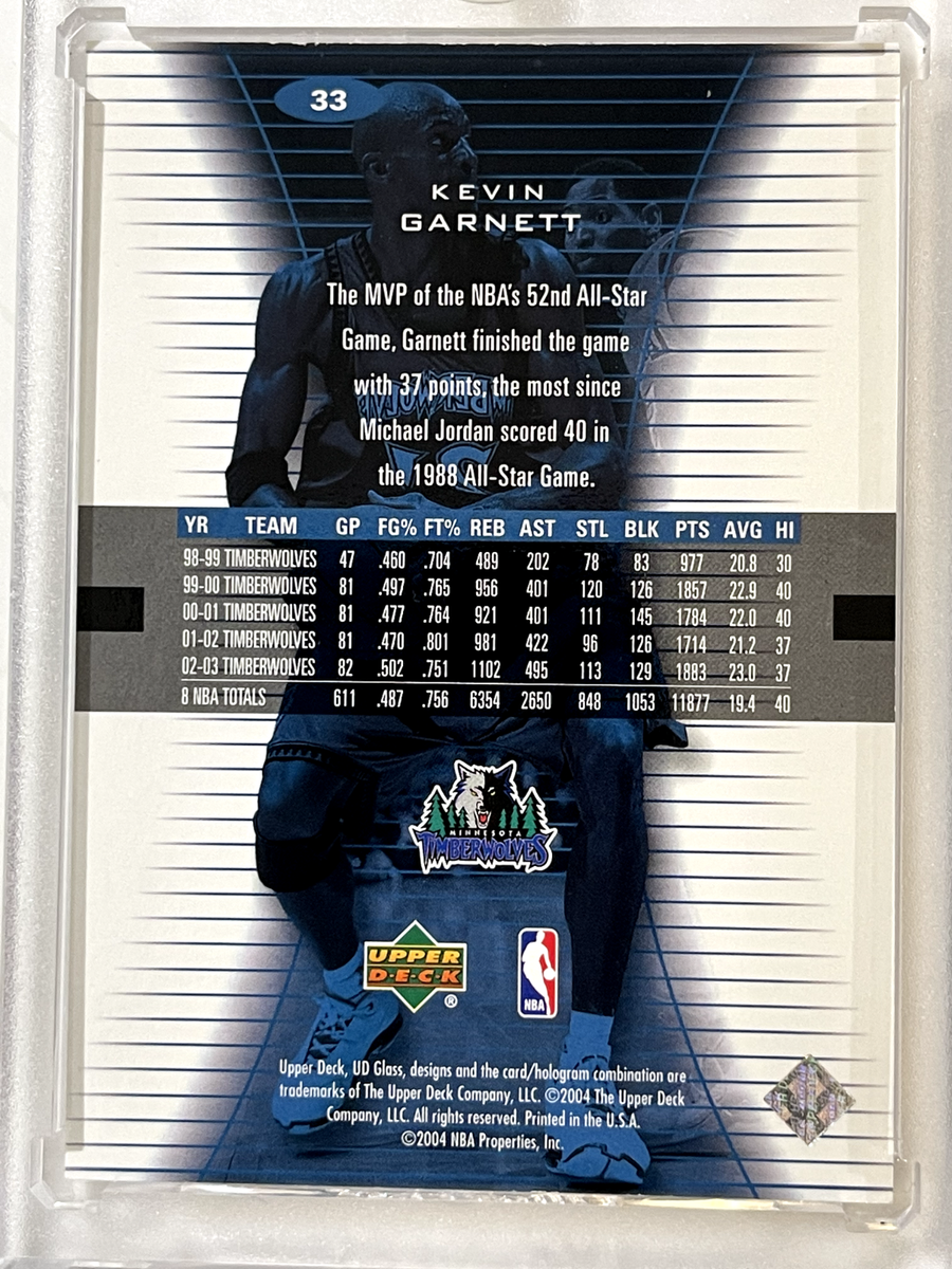 2003-04 UD Glass Minnesota Timberwolves Basketball #33 Kevin