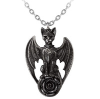 Alchemy Gothic Guardian Of Soma AnhäNger FlüGelkatze Amulett P925 Neu