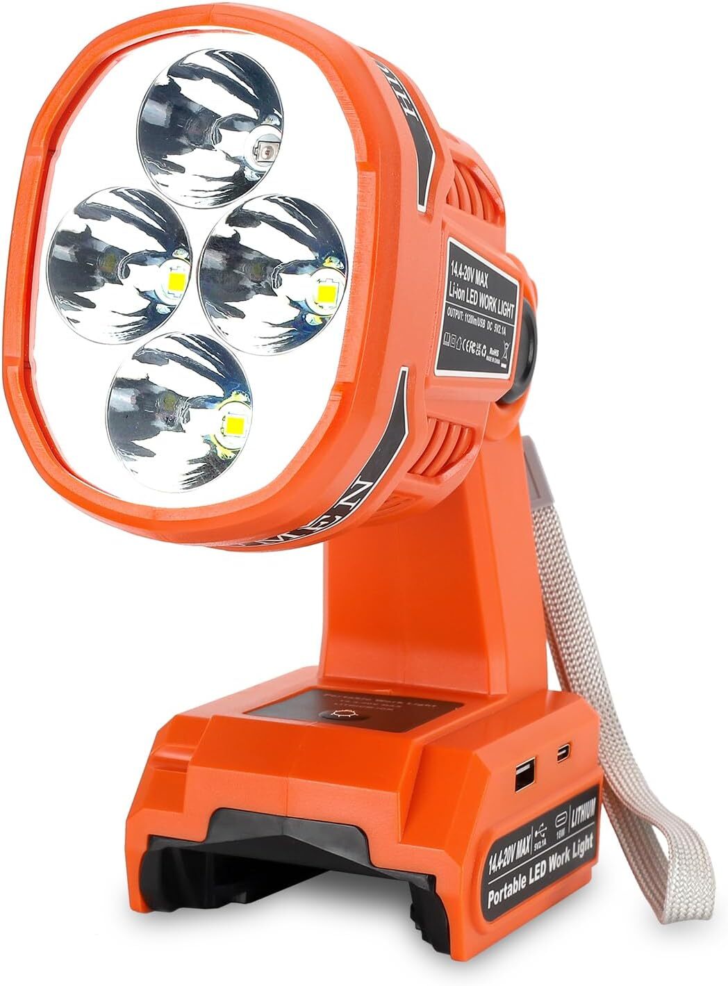 20V Cordless LED Work Light by Black \u0026 Decker - 1120LM Spotlight Flashlight, image size:1048x1419