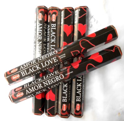 RÄUCHERSTÄBCHEN Marke HEM 6 Pck. á 20 Stück Black Love verbotene Liebe incense