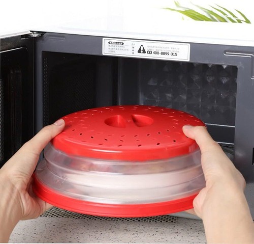 Collapsible Microwave Splatter Cover For Food With Silicone Mats, 10.5 black - Picture 6 of 8