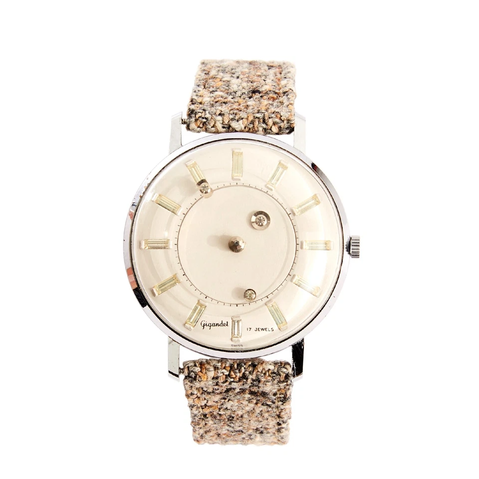 1960 Montre Mystérieuse style Vacheron Constantin Steel Diamonds Watch