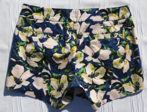 Lote de 2 Pantalones Cortos Chinos Estampados J CREW Mujer 8 M Azul Elástico Algodón Floral 5” Foto 3 de 4