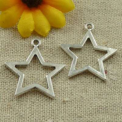 Free Ship 120 pcs tibetan silver star charms 27X24mm L-4607