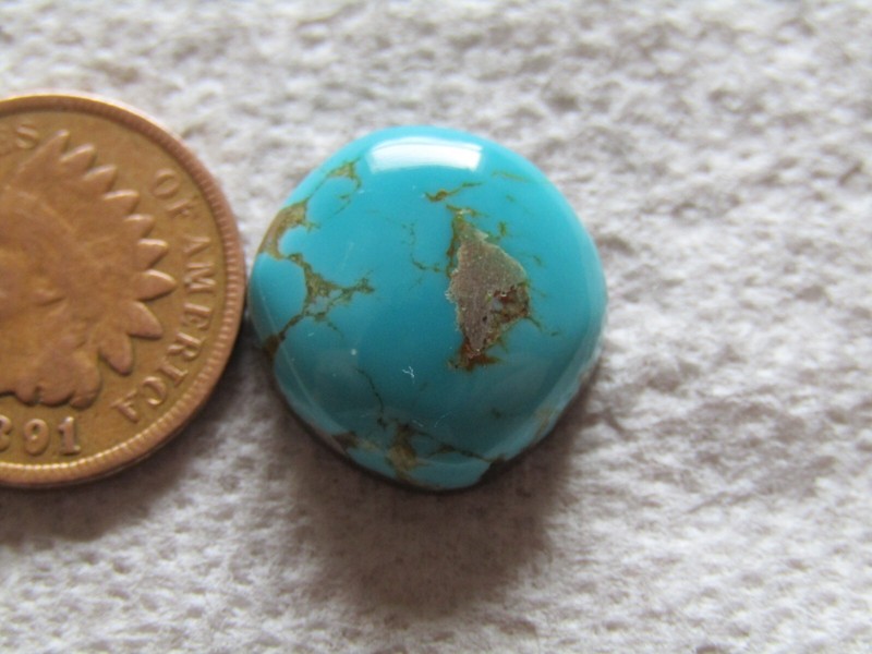 King's Manassa Turquoise 13 carat Cabochon American Blue Green Cab Lick Skillet
