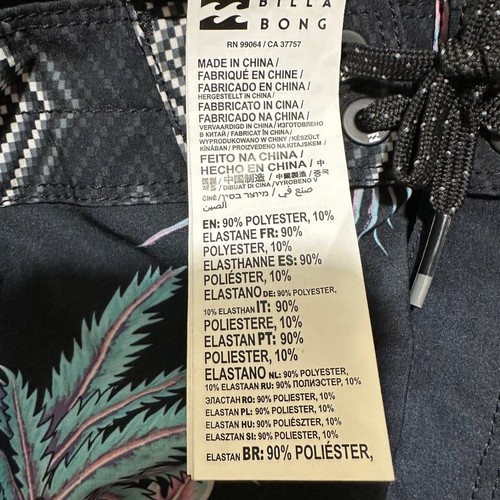 Billabong Mens Size 27 Sundays Pro Recycler Tropical Board Shorts Surf Swim NWT - Picture 7 of 7