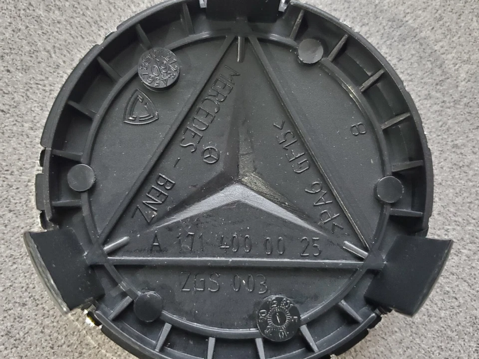 Conjunto de 4 calotas de aro central de roda 75 mm para Mercedes-Benz AMG coroa preta - Imagem 4 de 4