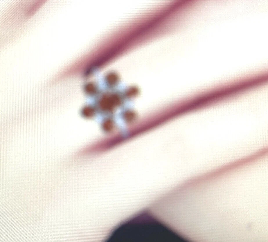 Кольцо с цветочным узором из натурального белого циркония мандарина кианита Танзания 10 платина поверх серебра - Изображение 3 из 4