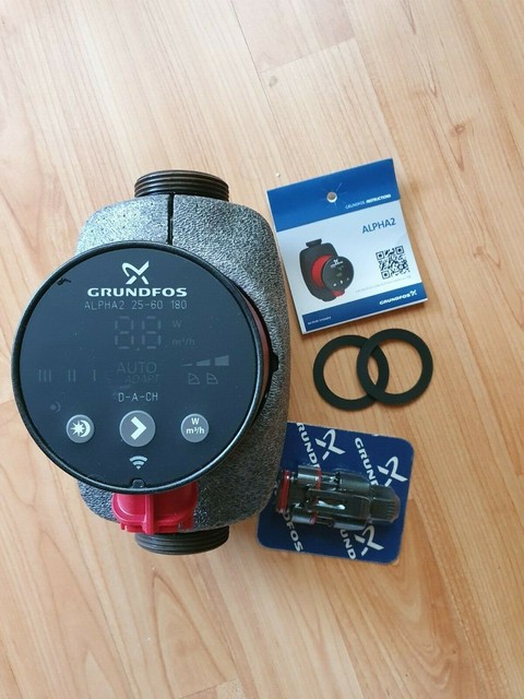 Grundfos Alpha2 25-60 Hocheffizienz-Umwalzpumpe, 180 mm (99261730 ...
