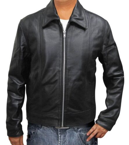 Comprar Hombres Celebrity Look Hank Moody Californication 5 Chaqueta de cuero real negra  - Imagen 1 de 1