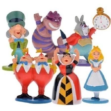 MINI Alice in Wonderland Playset 6 Figure Cake Topper * USA SELLER* Toy Doll Set