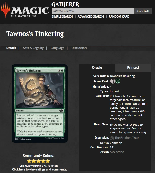 Magic The Gathering Brother's War Foil Tawno's Tinkering PSA 9 POP 1 None Higher - Image 4 of 4