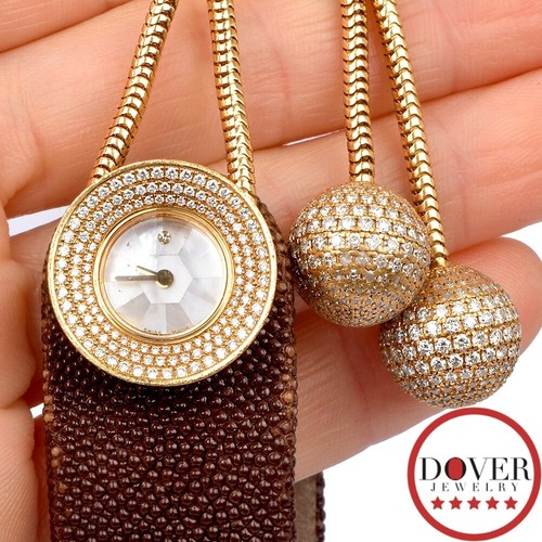 VAN CLEEF & ARPELS Ludo Pampille Diamond Lady's VCA 18K Gold Watch NR