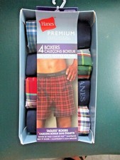 840B6 Hanes 9363F Premium Boxers Tagless 4 Pair Small Multi