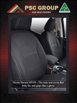 FRONT PAIR FULLBACK+MAP POCKET NEOPRENE Seat Cover 100% Fits Nissan Navara NP300