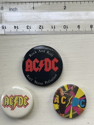 AC DC 1980 Vintage Original Rock n Roll Ain’t Noise Pollution Pins ...