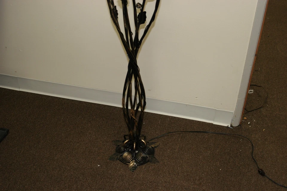 Современная напольная лампа из кованого железа и 7 оранжевых стеклянных абажуров Европа/Румыния - Изображение 3 из 4