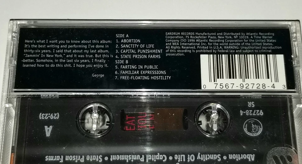 GEORGE CARLIN SEALED STAND UP COMEDY TAPE CASSETTE 1996 ATLANTIC RECORDS - Image 4 of 4