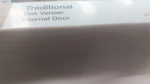 Geom Unglazed Oak veneer Internal Door, (H)1981mm (W)762mm (T)35mm - Picture 4 of 6