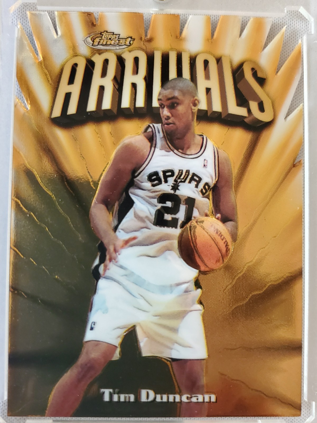 1997-98 Topps Finest #325 Gold Embossed Tim Duncan Rookie Parallel Die Cut