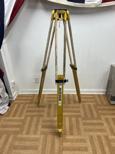 Berger Instruments Surveying Tripod 5' Level Transit Theodolite Wood Yellow USA