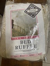Levinsohn Textile Ecru Fine Eyelet Bed Ruffle/Skirt No Iron Full Size NEW In Pkg
