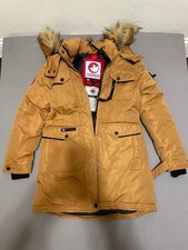Canada Weathergear Faux Fur Hooded Parka Jacket Tan Size L 14/16 Youth