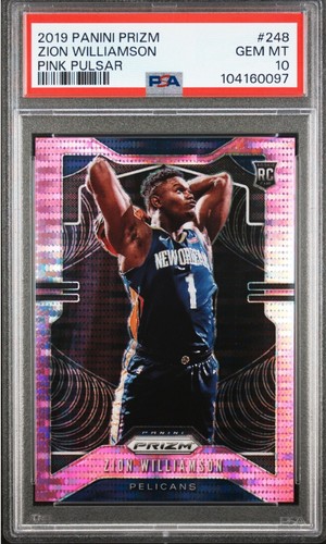 2019-20 Prizm PSA 10 Zion Williamson /42 Pink Pulsar Rookie RC Pop 4