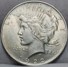 1922 P Peace US Silver Dollar - 90% Silver US Coin, P-2240p1