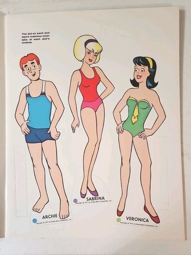 RARA BAMBOLA DI CARTA VINTAGE NON TAGLIATA 1978 SABRINA E GLI ARCHII NUOVA VECCHIO MAGAZZINO - Foto 3 di 6