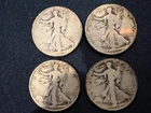 4 Walking Liberty Half Dollars 90% US Silver Coins, mixed dates, free shipping!