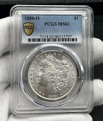 1880-O Morgan Silver Dollar - PCGS MS 62 - Gold Shield