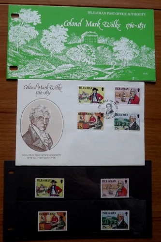 Isle of Man - Colonel Mark Wilks - 22 May 1981 - FDC + Presentation Set