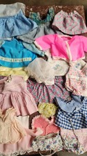 Vintage Doll Clothes Lot of 20Pieces Dresses Outfits Mixed Styles Plus Case