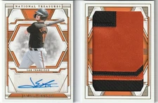 2025 Panini National Treasures AUTO Jumbo Patch Giants Booklet James Tibbs /35