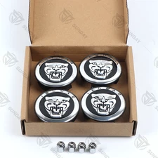 4X For JAGUAR Wheel Rim Center Caps fits S XJ XJ8 XF XK F-Type F-Pace Black