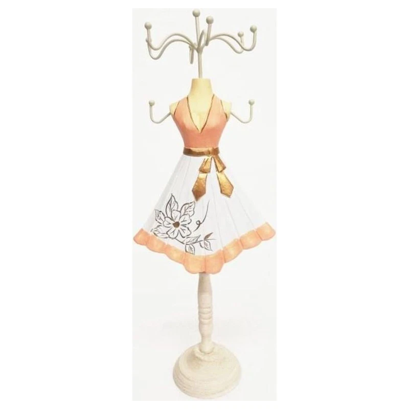 Portacollane Manichino Bianco Beige 36 cm Portagioielli Espositore, fotografia 6 di 9