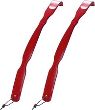 Bamboo Back Scratcher 17'' Curved Handle, Sandpaper Included Brown, 2 Pack 