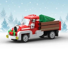 Hot Sale Old Red Truck for Winter Village Cottage 10229 Building Toys Set