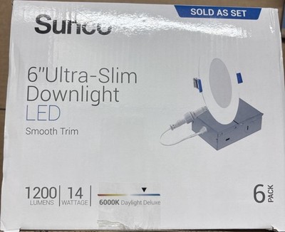 Sunco 6  Ultra Slim Downlightvled Smooth Trim
