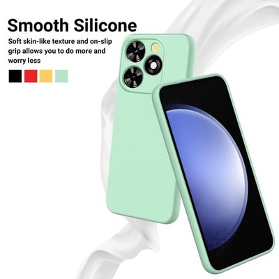 For Tecno Pop 10C, Luxury Soft Liquid Silicone Skin Touch Feel Case Cover