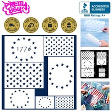 Reusable American Flag Stencils - 50 Star, 13 Star  Historical 1776 Templates
