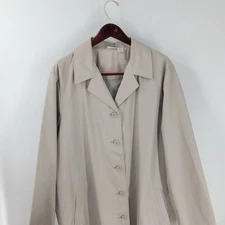 Cherokee Outlet Classic Lightweight Maternity Long Trench Coat Beige Size 2X