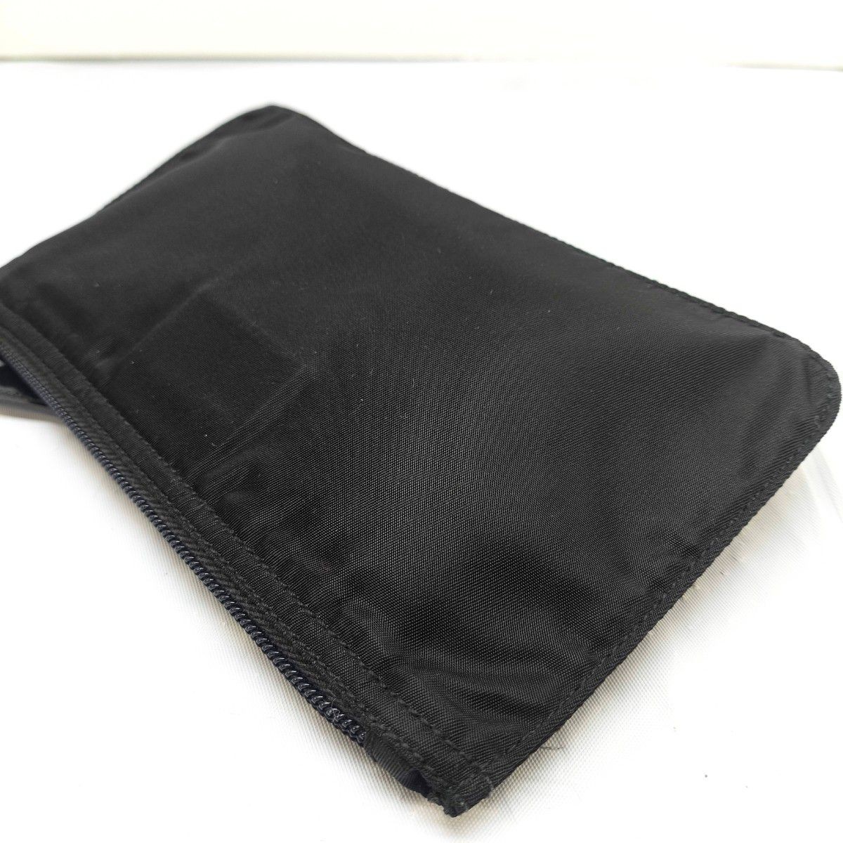 PRADA Mini Pouch Triangular Logo Clutch Black Cos… - image 5