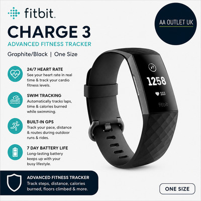 Fitbit Charge 3 Advanced Fitness Herzfrequenz Schwimmen Kalorien Schlaftracking